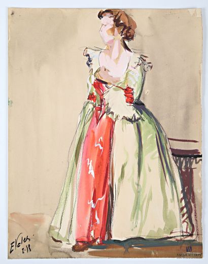 VALES Edmond (1918-2001)
Femme en robe de...