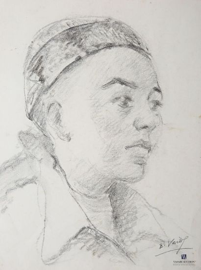 VALES Edmond (1918-2001)
Portrait d'homme
Fusain...