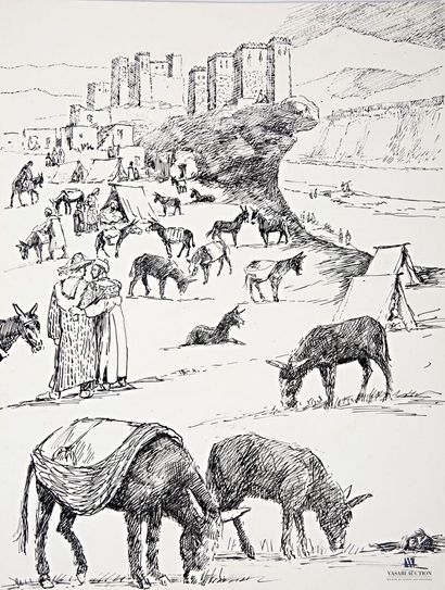 VALES Edmond (1918-2001)
Les ânes près d'el...