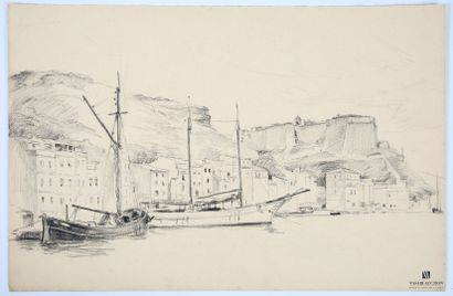 VALES Edmond (1918-2001)
Vue du port de Bonifacio...