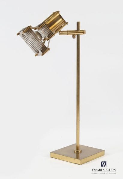 Lampe de chevet/liseuse en laiton doré marquée...
