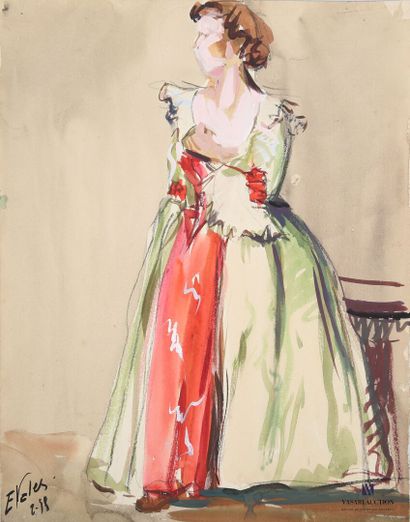 VALES Edmond (1918-2001)
Femme en robe de...