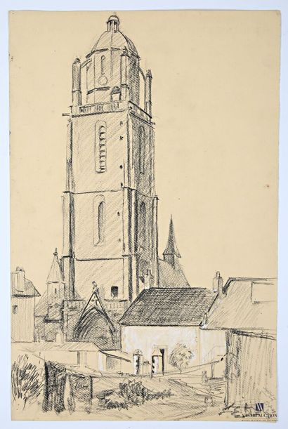 VALES Edmond (1918-2001)
Eglise à Batz
Fusain...