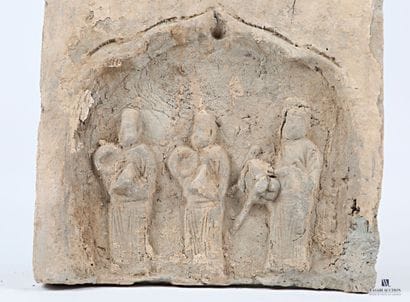 CHINE - Canton
Trois carreaux de terre cuite...