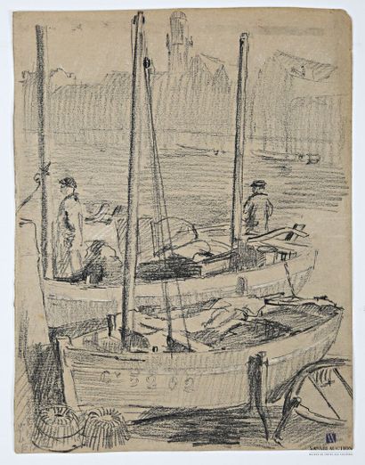 VALES Edmond (1918-2001)
Bateaux amarrés...
