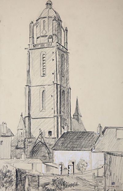 VALES Edmond (1918-2001)
Eglise à Batz
Fusain...