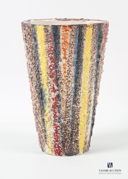 ROMACREA École de 
Vase en grès émaillé texturé...