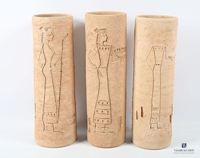 ROMACREA École de 
Suite de trois vases rouleaux...