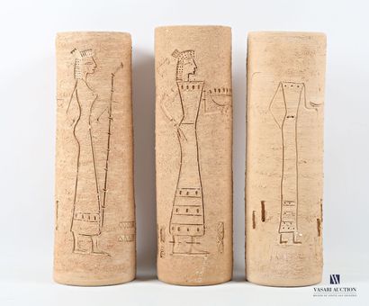 ROMACREA École de 
Suite de trois vases rouleaux...