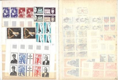 Set of stamps of France in binders, many...