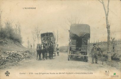 CPA - L'Auvergne - Cantal - Les diligences,...