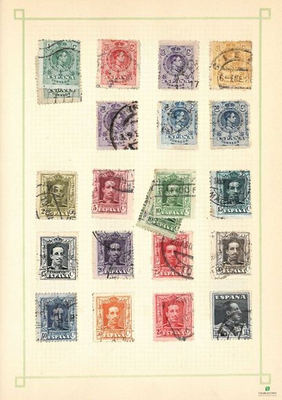World in albums, many cancelled stamps, mostly...