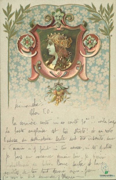 CPA - Portrait of a woman in color, on an...