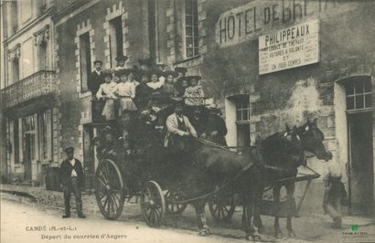 CPA - CANDE - Départ du courrier d'Anger...