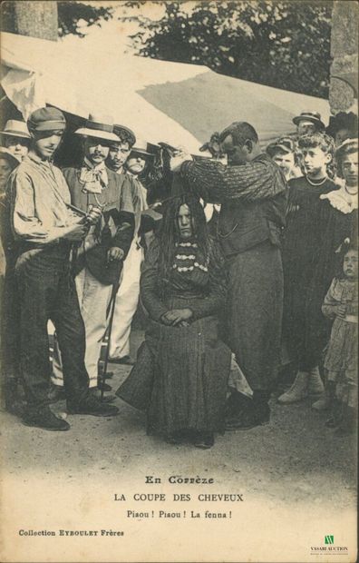 CPA - En Corrèze - La coupe des cheveux