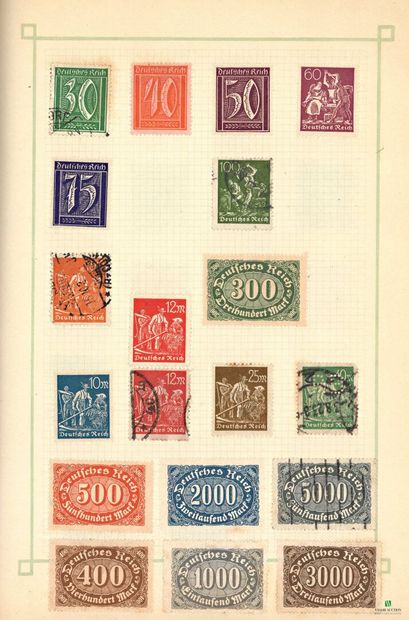 World in albums, many cancelled stamps, mostly...