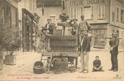 CPA - CHABLIS (Yonne) - En vendanges - Pressoir...