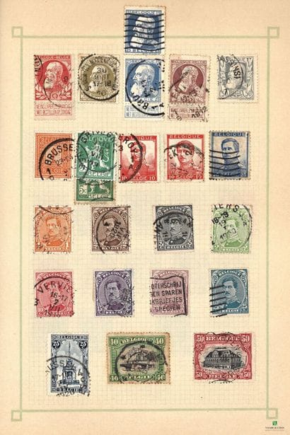 World in albums, many cancelled stamps, mostly...