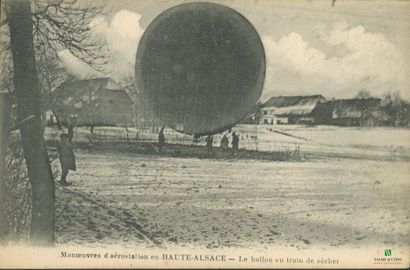 CPA - Manoeuvres d'aérostation en Haute-Alsace...