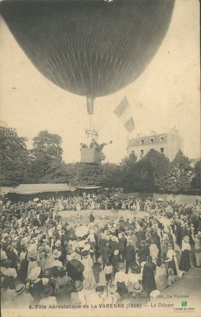 CPA - Fête aérostatique de LA VARENNE (1908)...