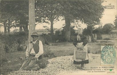 CPA - Environs de PONT-L'ABBE - Le cantonnier...