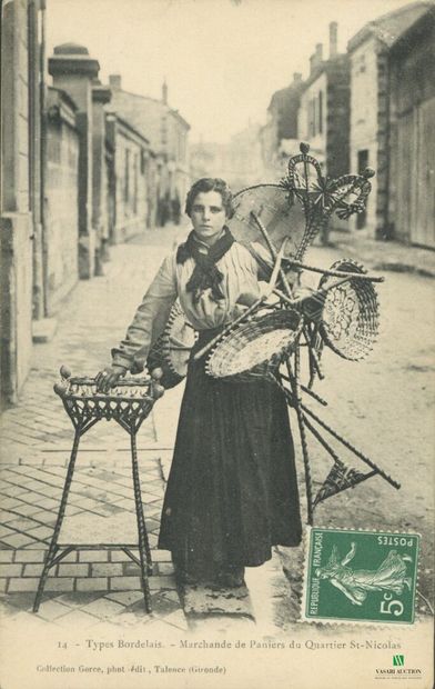 CPA - Types Bordelais - Marchande de paniers...