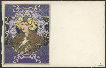 CPA - Portrait of a woman in a medallion...