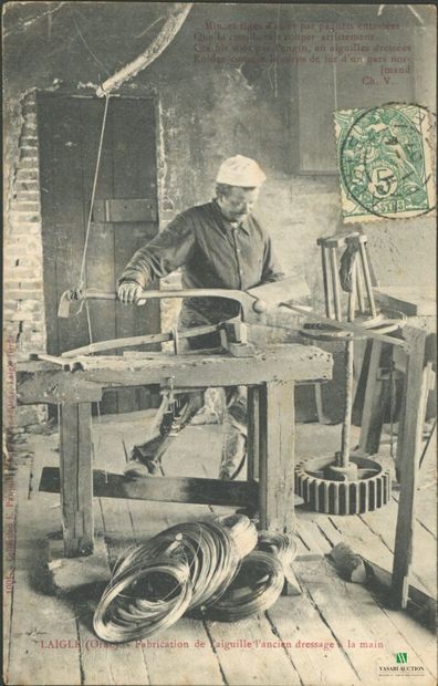 CPA - LAIGLE (Orne) - Fabrication de l'aiguille...