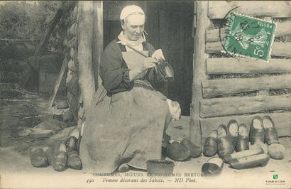 CPA - Coutumes, moeurs et costumes bretons...