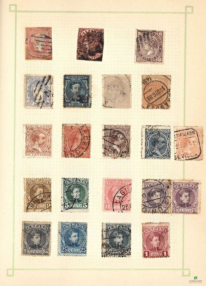 World in albums, many cancelled stamps, mostly...