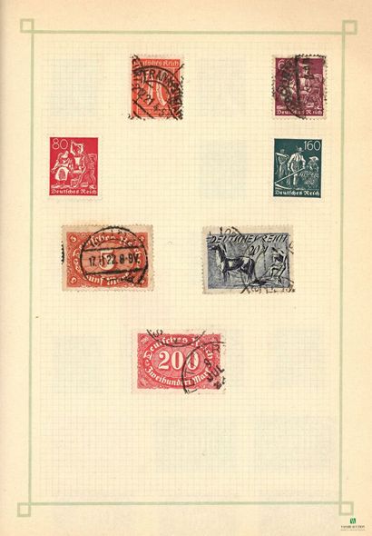 World in albums, many cancelled stamps, mostly...