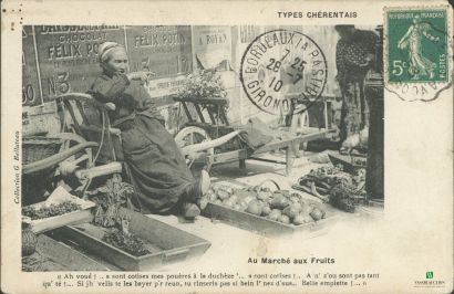 CPA - Types Chérentais - Au marché aux f...