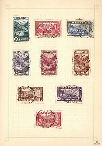 World in albums, many cancelled stamps, mostly...