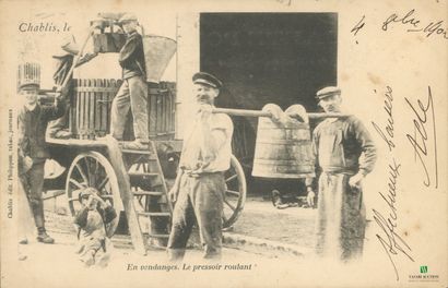 CPA - CHABLIS (Yonne) En vendanges - Le pressoir...