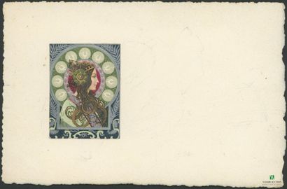 CPA - Portrait of a woman in a medallion...