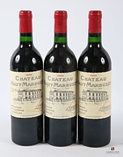 3 bottles Château HAUT MARBUZET St Estèphe...