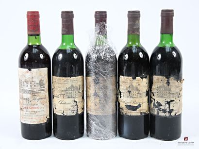 Lot of 5 bottles including :
4 bottles Château...