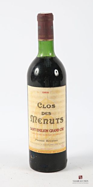 1 bottle CLOS DES MENUTS St Emilion GC 1964
	Et....