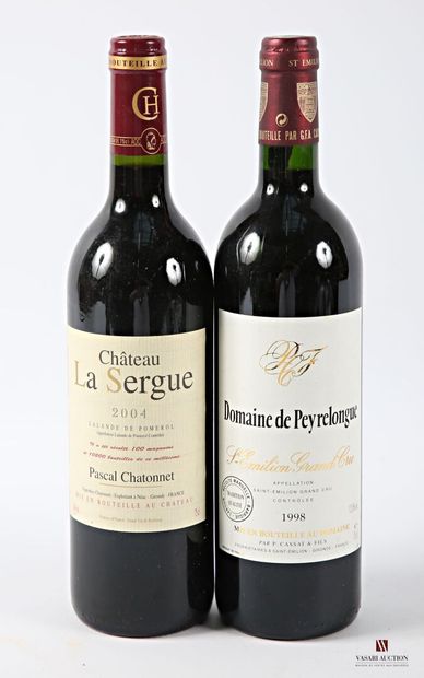Lot of 2 blles including :
1 bottle Château...