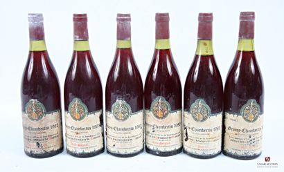 6 bottles GEVREY CHAMBERTIN mise Alain Burguet...