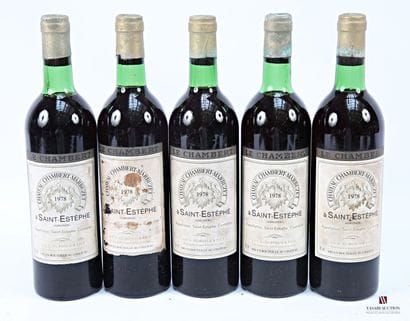 5 bottles Château CHAMBERT MARBUZET St Estèphe...