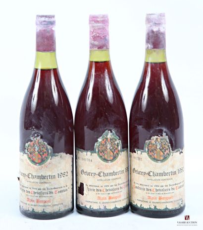 3 bottles GEVREY CHAMBERTIN mise Alain Burguet...