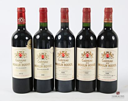 5 bottles Château du MOULIN ROUGE Haut Médoc...
