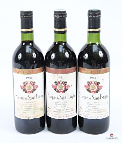 3 bottles MARQUIS DE ST ESTÈPHE St Estèphe...