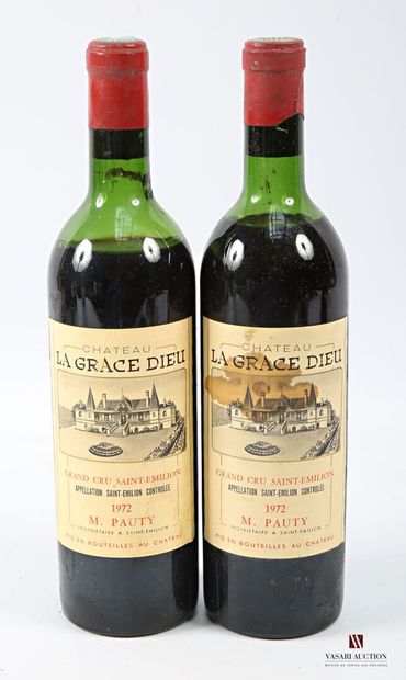 2 bottles Château LA GRACE DIEU St Emilion...