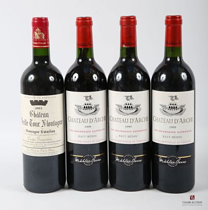 Set of 4 bottles including :
1 bottle Château...