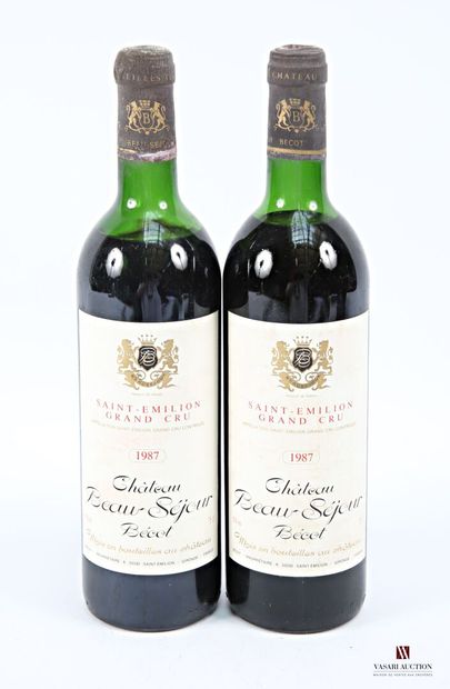 2 bottles Château BEAU-SÉJOUR BÉCOT St Emilion...