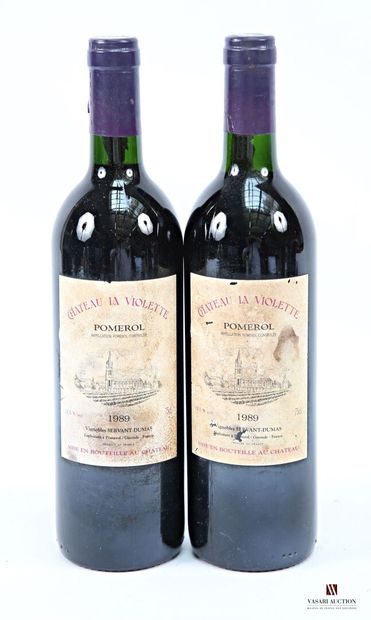 2 bottles Château LA VIOLETTE Pomerol 1989
	Faded...