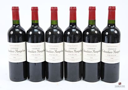 6 bottles Château COLOMBIER-MONPELOU Pauillac...