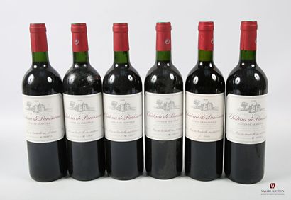 6 bottles Château de PANISSEAU Côtes de Bergerac...